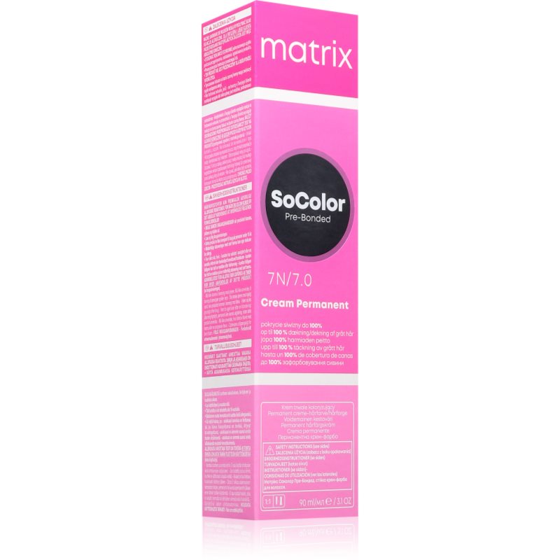 Matrix SoColor Pre-Bonded trwała farba do włosów do zakrywania siwych włosów odcień 7N 90 ml