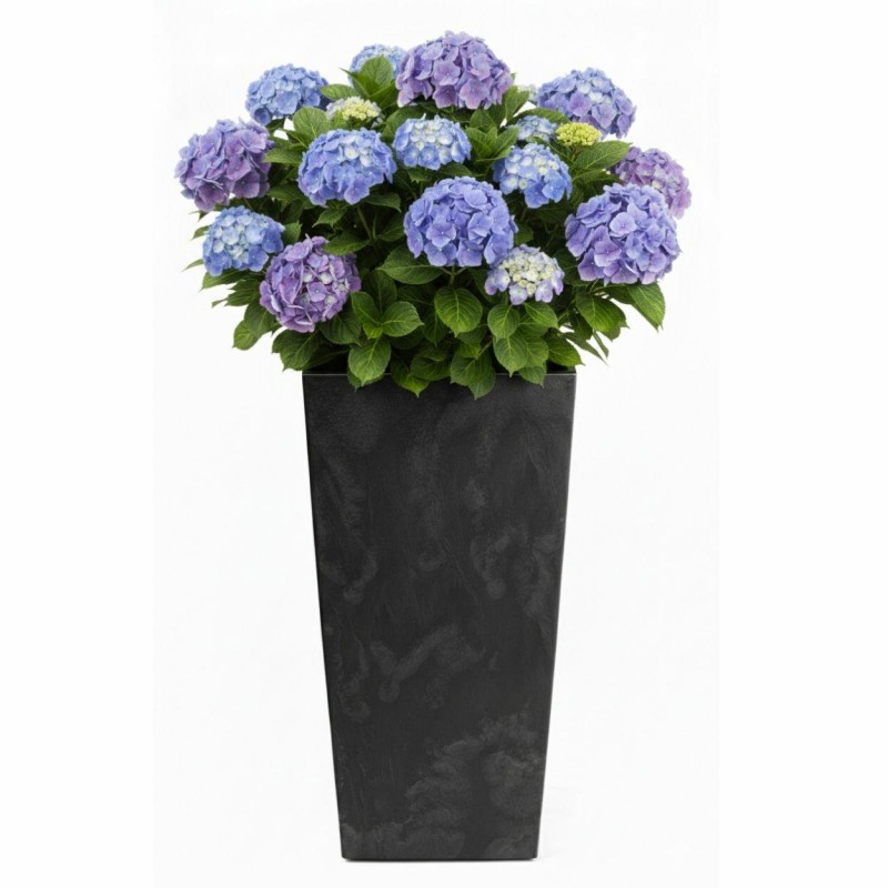 HowHomely Donica Porto Czarny Beton h75x39,6x39,6 cm