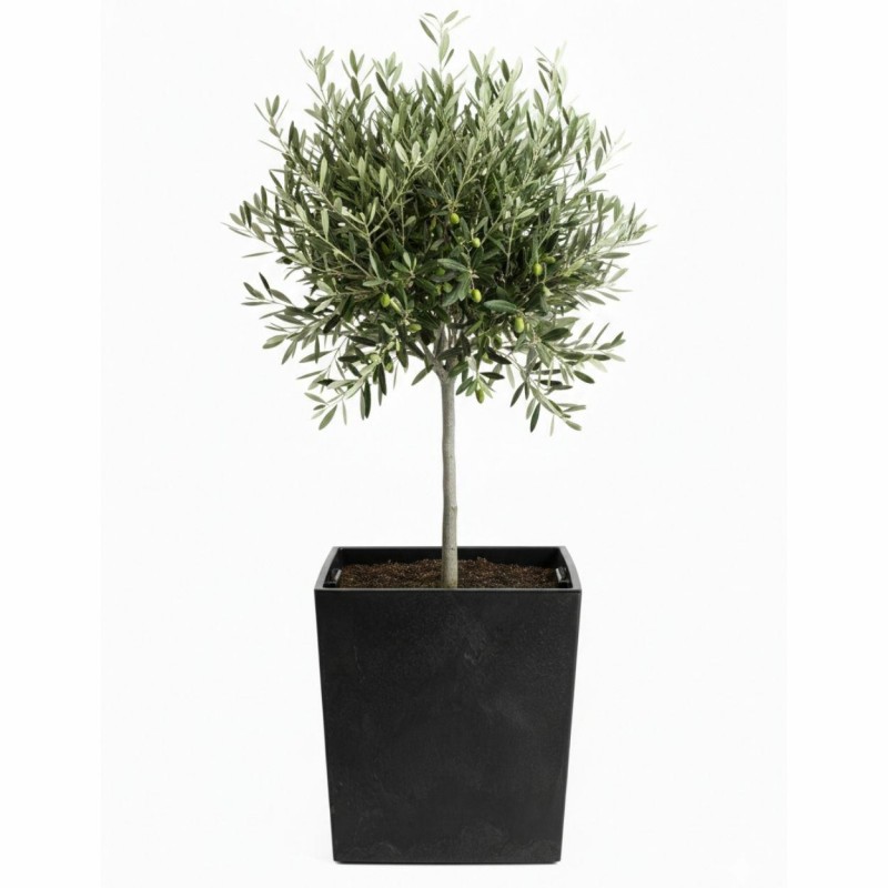 HowHomely Donica Flore Czarny Beton h41x39,5x39,5 cm