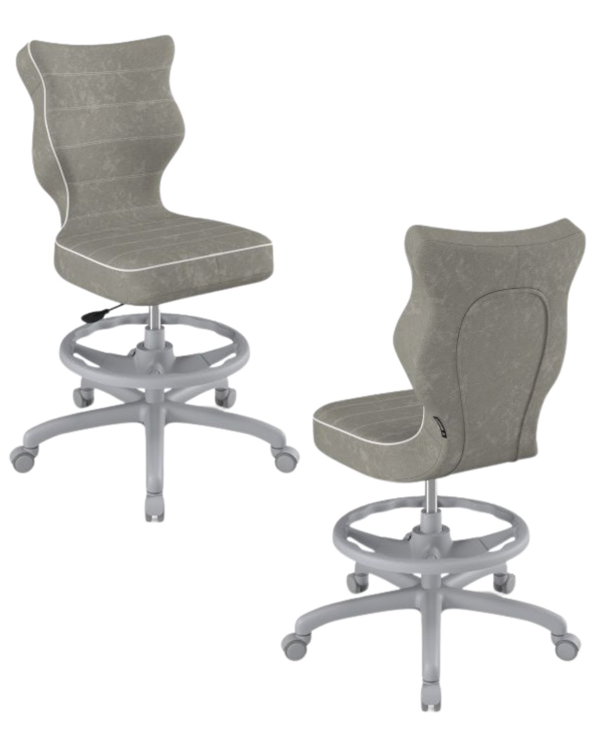 Krzesło dziecięce Entelo Petit z podnóżkiem 159-188 cm, Szara Podstawa