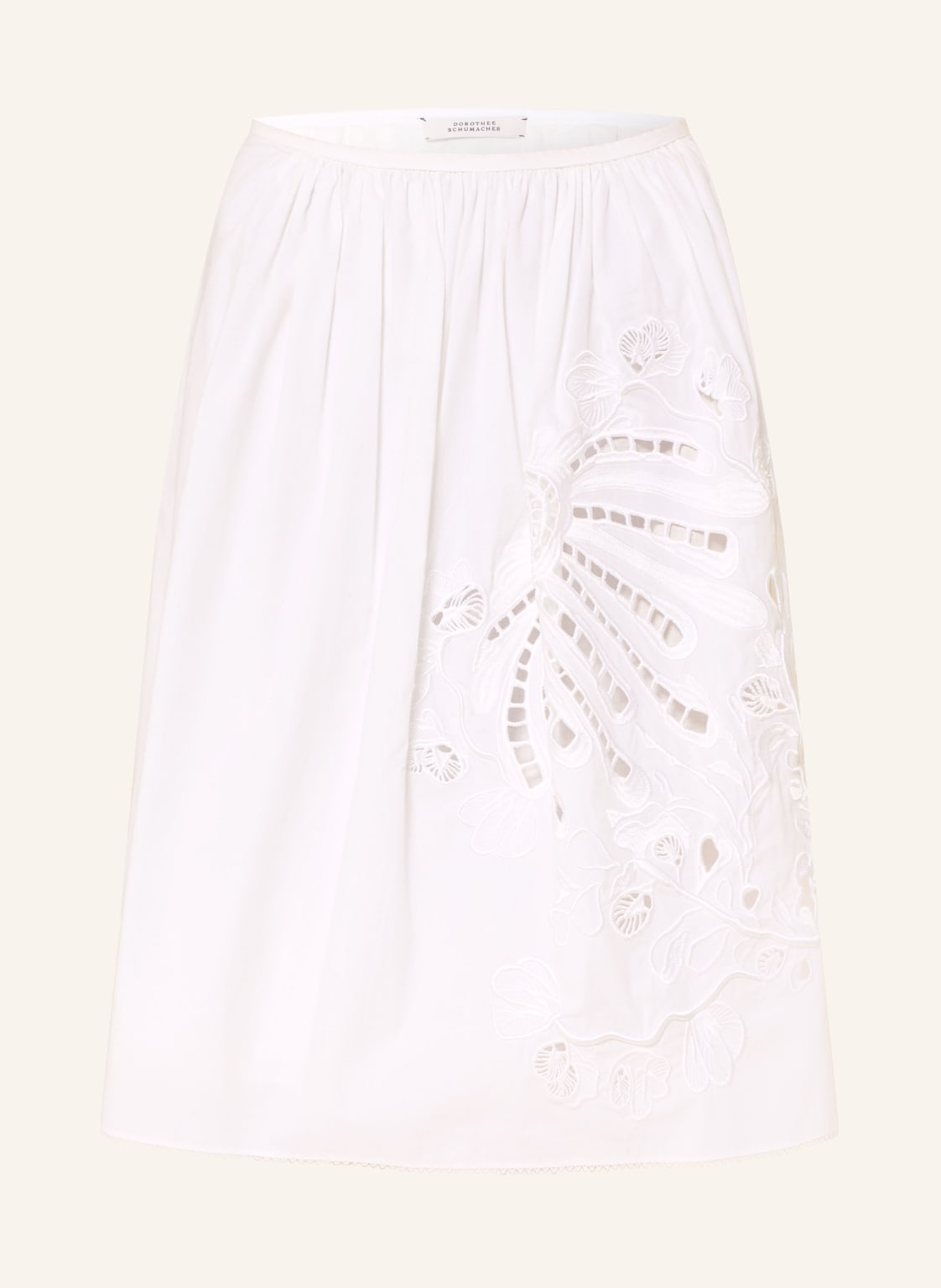 Dorothee Schumacher Spódnica Embroidered Beauty Z Koronką Ażurową weiss