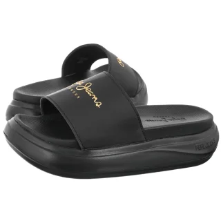 Klapki Bella Log W Black PLS700001 999 (PE99-a) Pepe Jeans