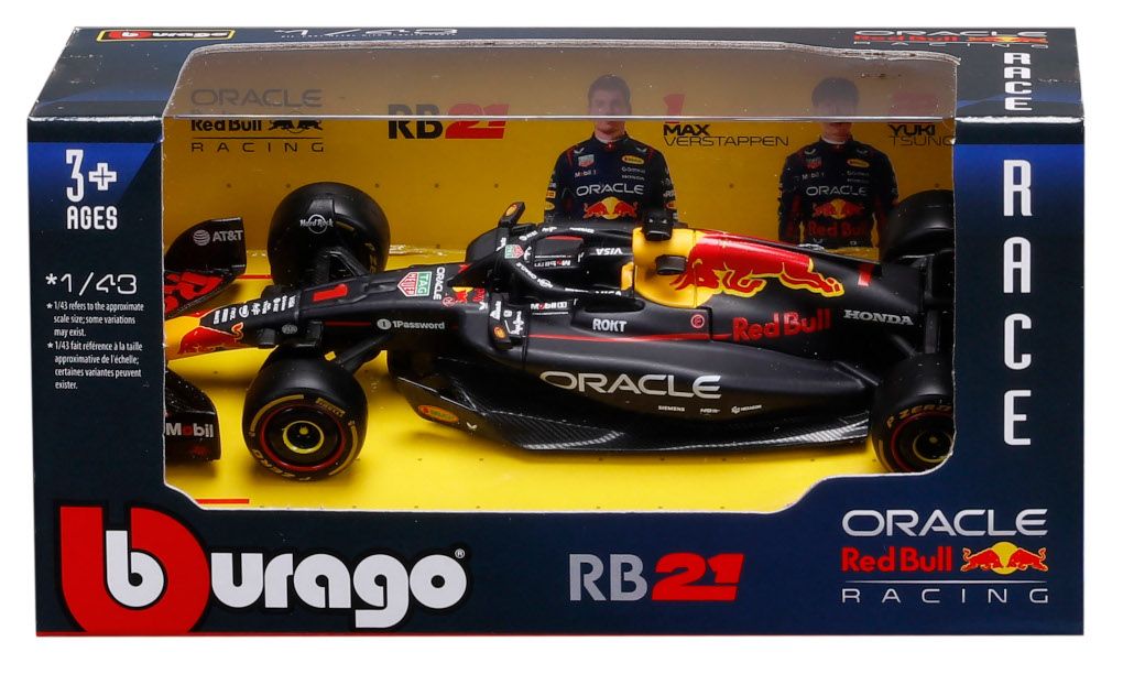Bburago Model 143 Bolid F1 Red Bull Racing Rb21 Verstappen Bahrajn Gp 18-38233 - model lub pojazd