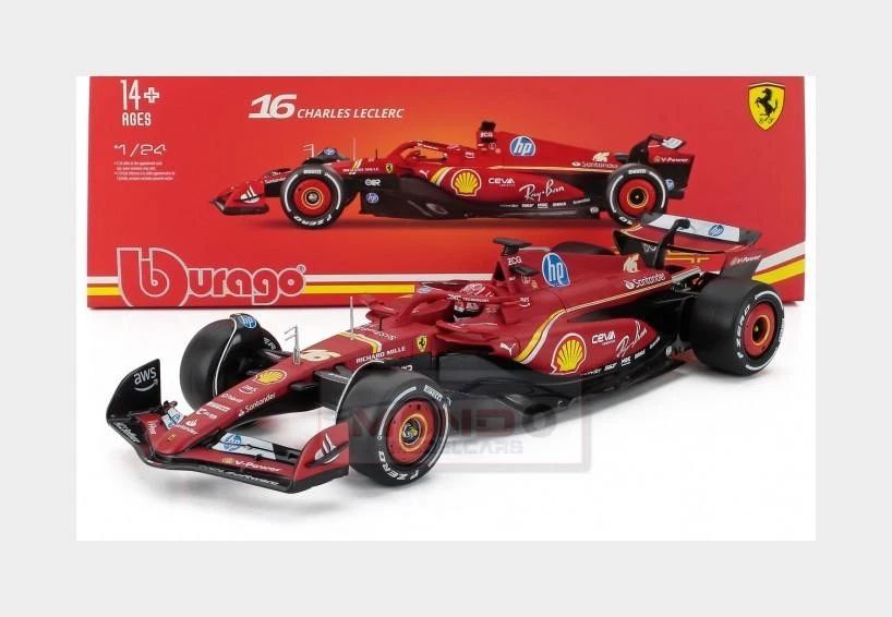 Bburago model 124 bolid f1 ferrari sf-24 2024 charles leclerc 18-26821 - model lub pojazd
