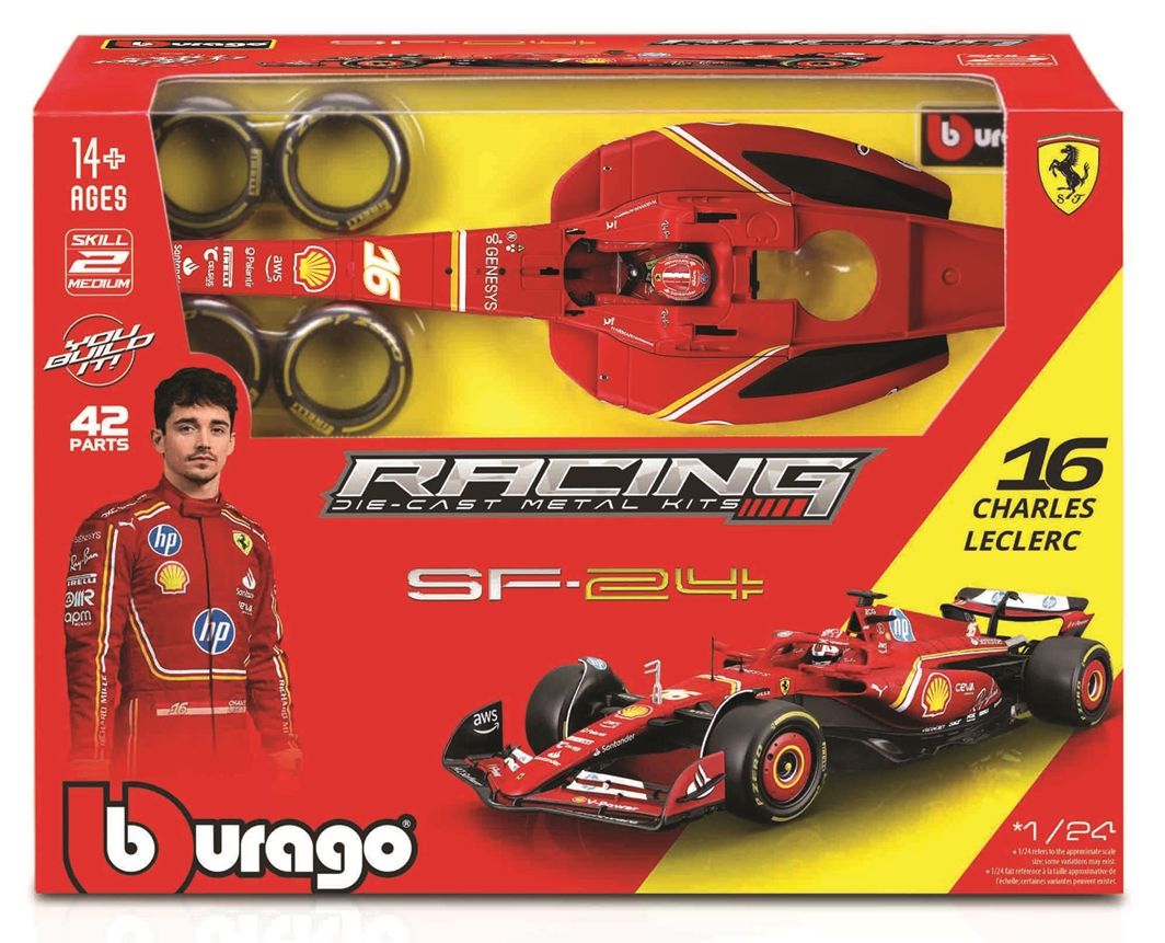 Bburago Model 124 Bolid F1 Ferrari SF-24 Charles Leclerc do złożenia 18-26858 - model lub pojazd