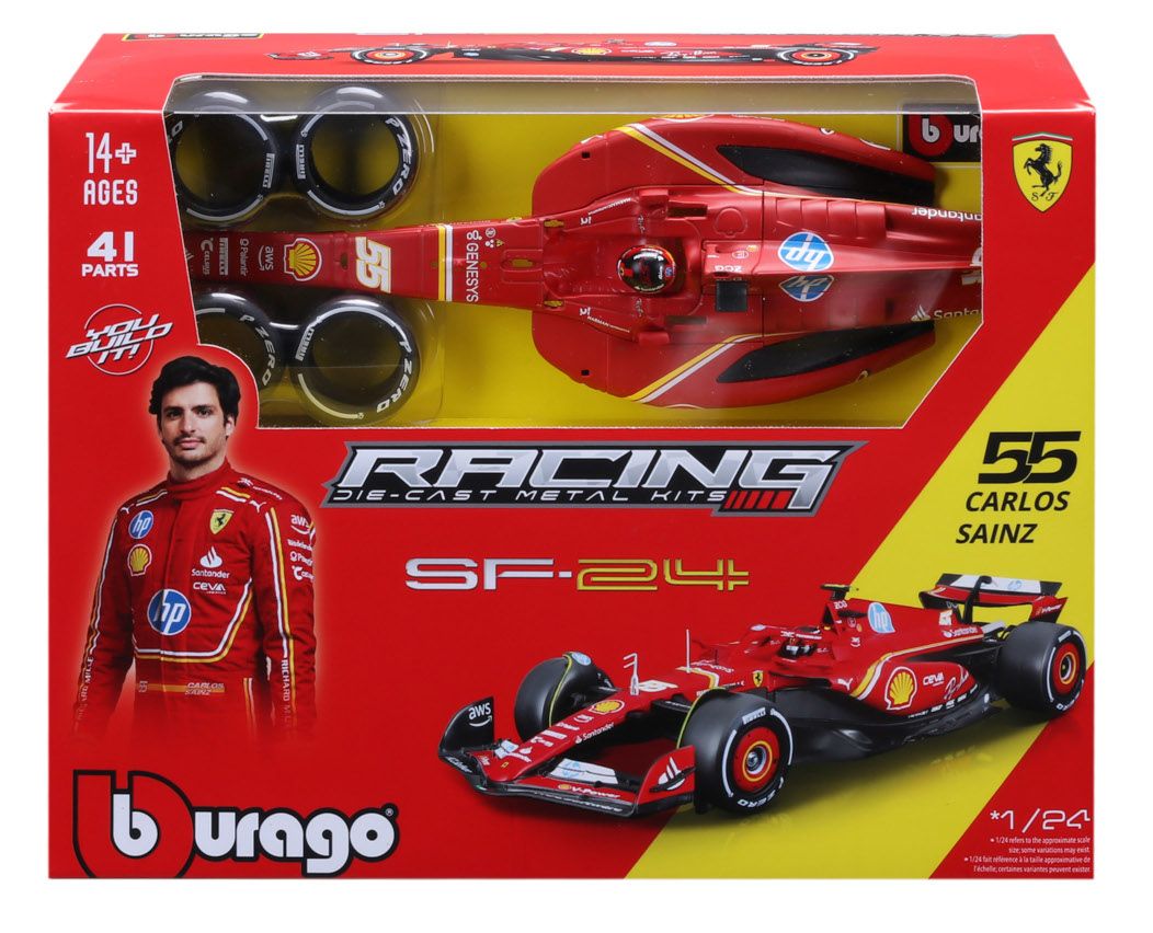 Bburago Model 124 Bolid F1 Ferrari SF-24 Carlos Sainz do złożenia 18-26859 - model lub pojazd