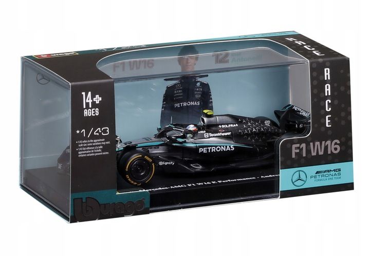 Bburago model 143 bolid f1 mercedes amg w16 2025 kimi antonelli 18-38238 - model lub pojazd