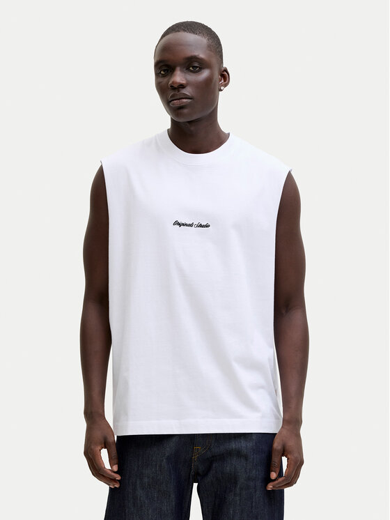 Jack & Jones Tank top Norrebro Emb 12292009 Biały Regular Fit