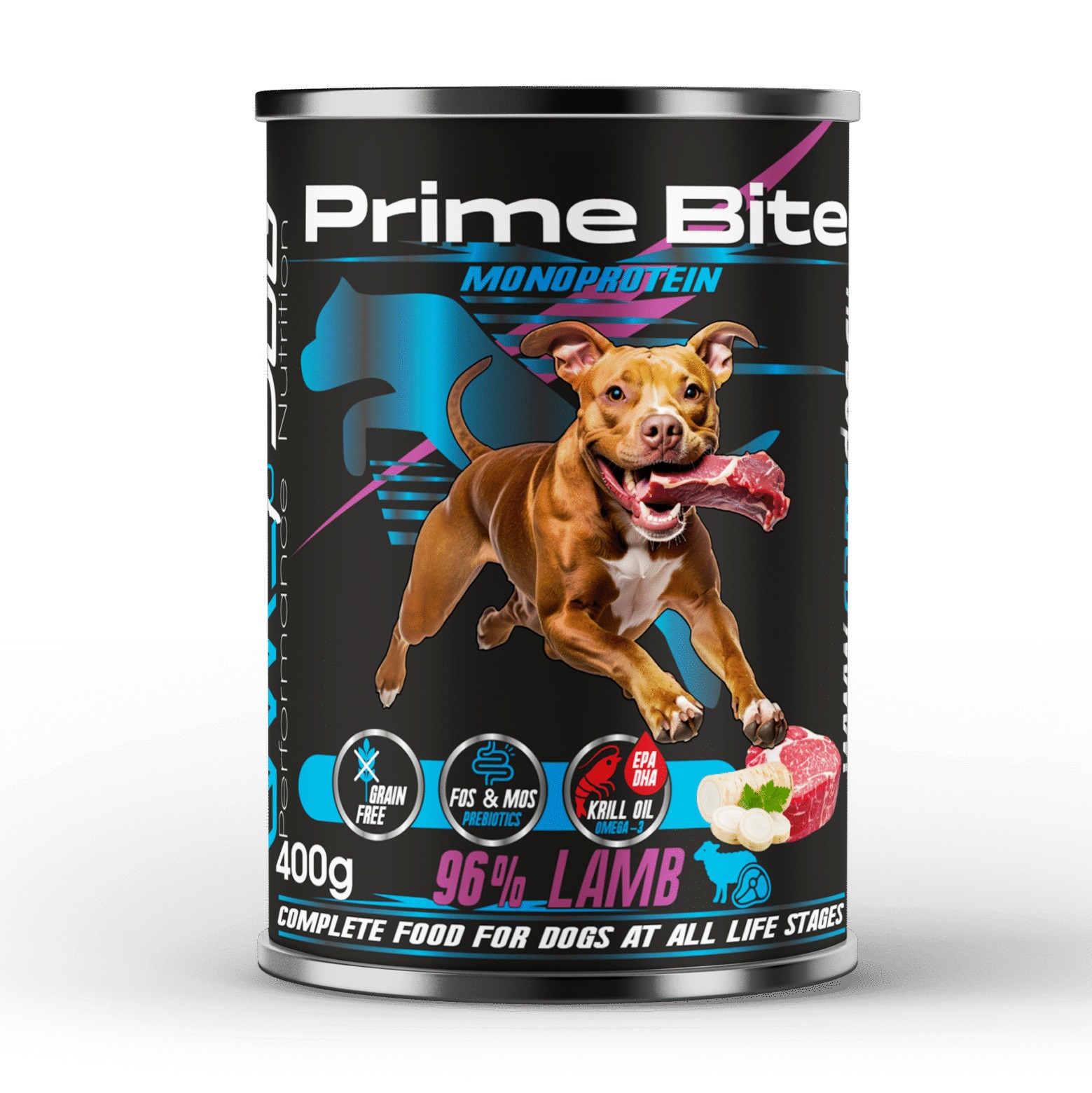 PRIME BITE Monoprotein Jagnięcina z pietruszką - mokra karma dla psa - 400g
