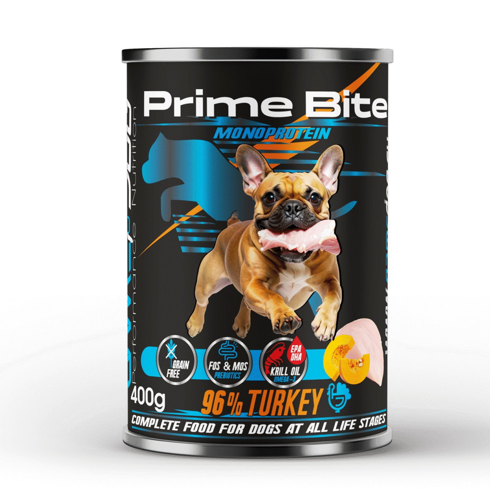PRIME BITE Monoprotein Indyk z dynią - mokra karma dla psa - 400g
