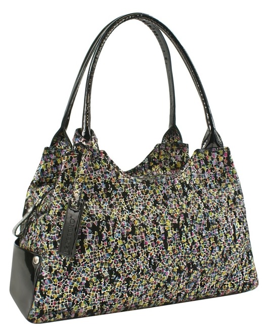 Torba Skórzana - shopper w kolorową mozaikę (4945)