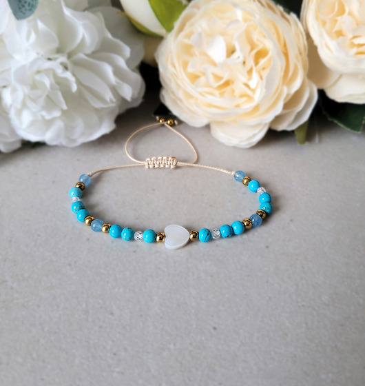 WODNIK- Zodiakalna bransoletka z sercem