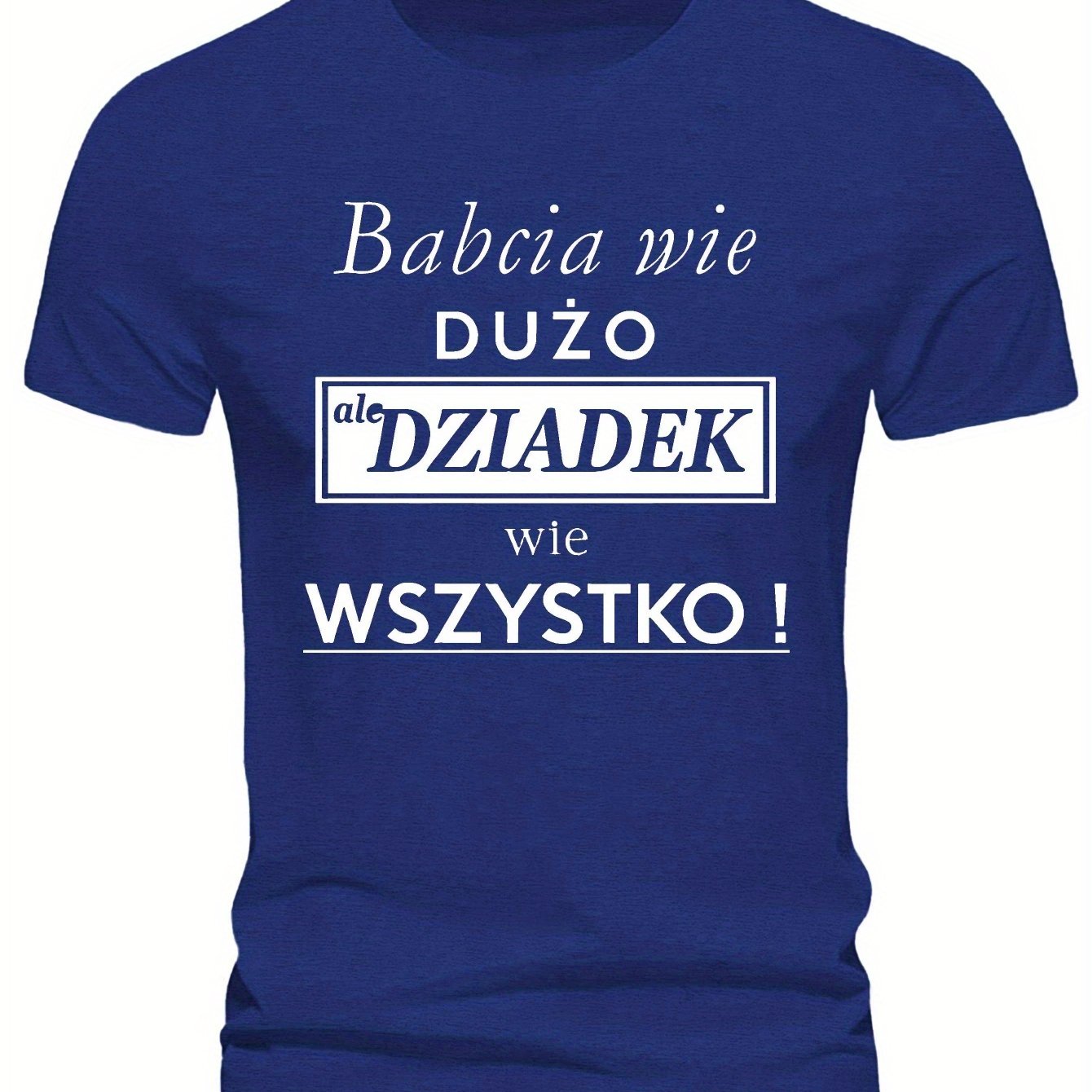 TEMU Męska Koszulka z Polskim Motywem dla Dziadka - Krótki Rękaw, Okrągły Dekolt, Letnia Bluzka z Polskimi Symbolami, Pranie w Praniu Maszynowym,