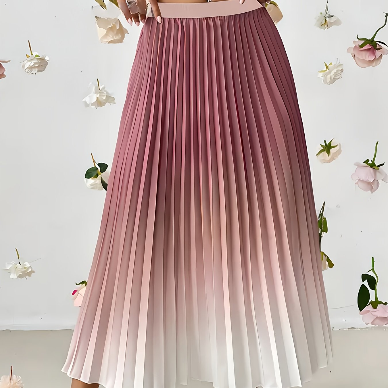 TEMU Damska plisowana spódnica