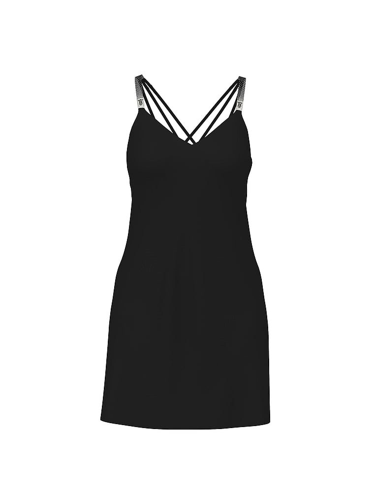 Very Sexy Koszulka nocna satynowa z błyszczącymi ramiączkami Scattered Shine Strap Slip