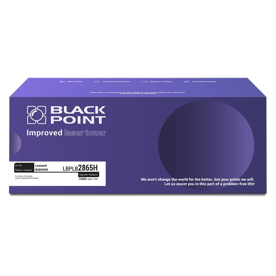 Toner Black Point LBPLB2865H zamiennik Lexmark B282H00 black