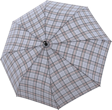 Parasol automatyczny Fiber Burgund w kratę szary