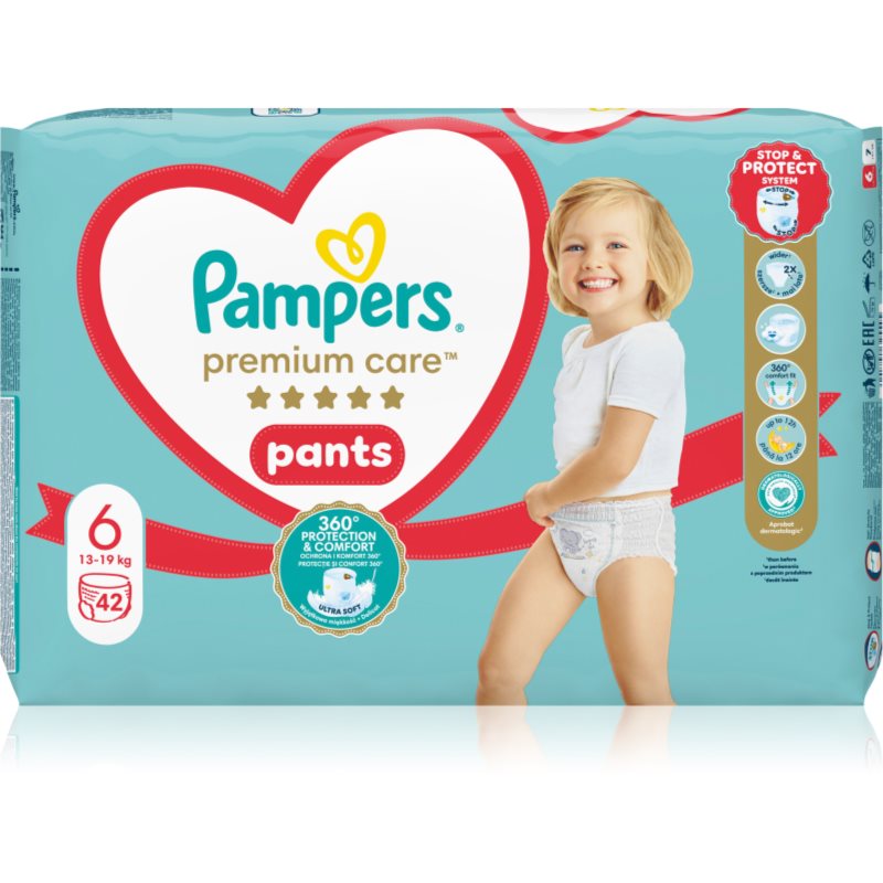 Pampers Premium Care Pants Size 6 jednorazowe pieluchomajtki 13-19 kg 42 szt.