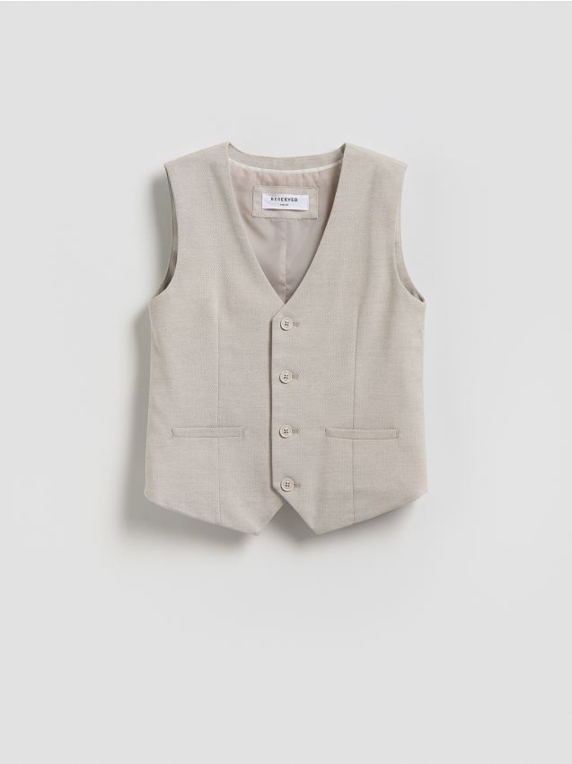 Reserved - Elegancka kamizelka - beżowy