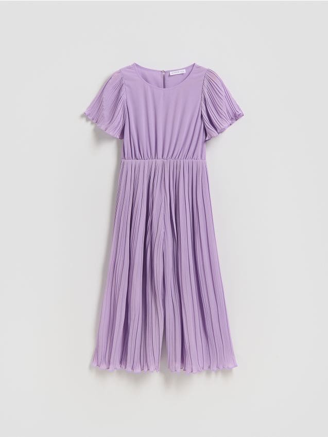 Reserved - Kombinezon z plisowanej tkaniny - lawendowy