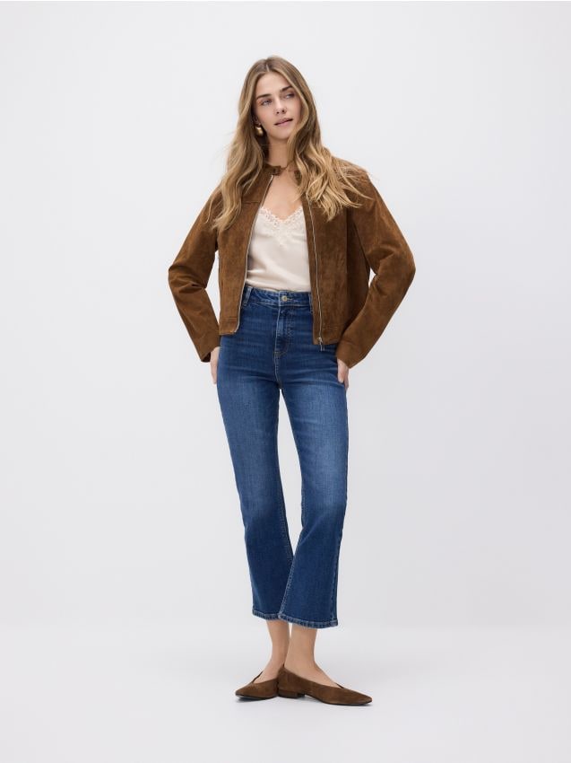 Reserved - Jeansy flare - niebieski