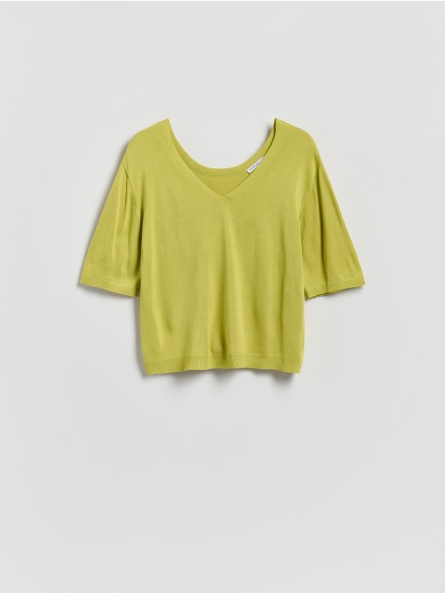 Reserved - Sweter z wiskozą - zielony