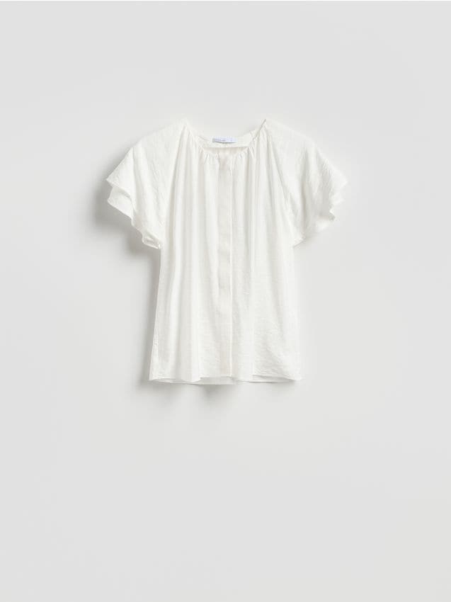 Reserved - Bawełniana bluzka - biały