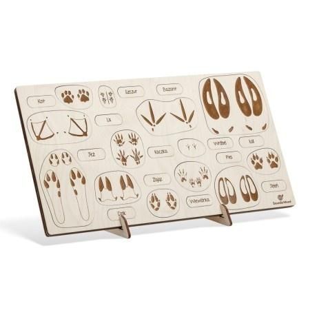 Puzzle drewniane - Jesteś na tropie Tropy zwierząt Sounds Wood - puzzle
