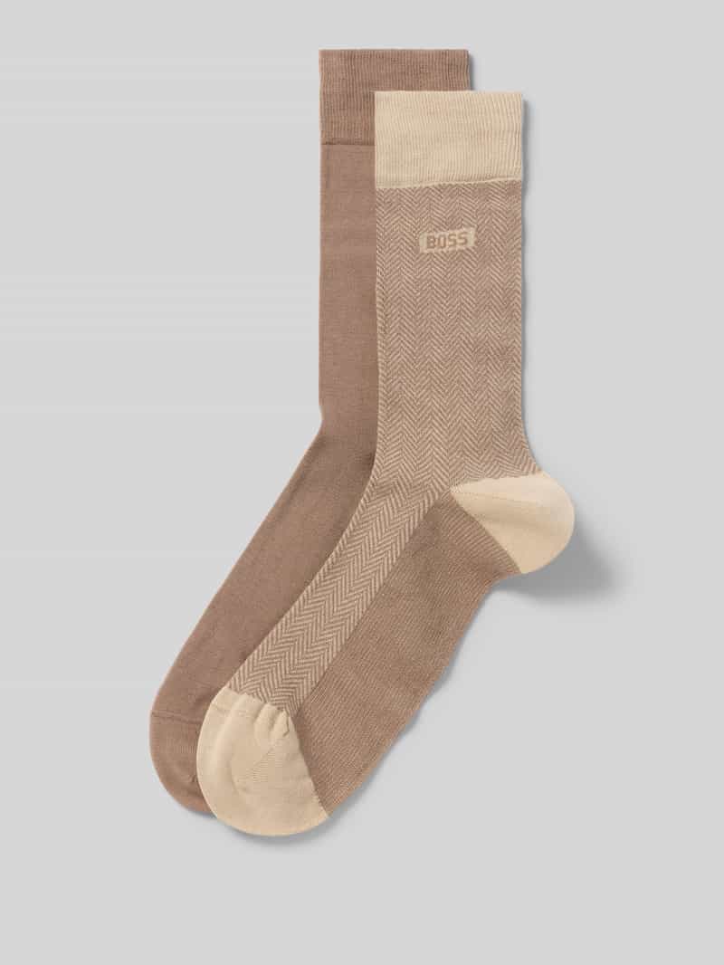 Skarpety długie z bawełny mieszanej w zestawie 2 szt.