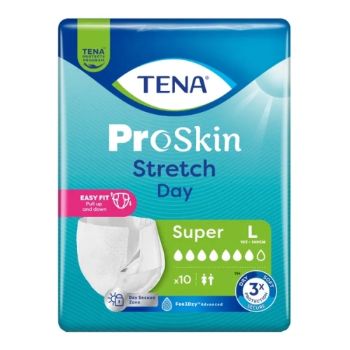 TENA ProSkin Stretch Day Super pieluchomajtki na dzień, rozmiar L, 10 sztuk