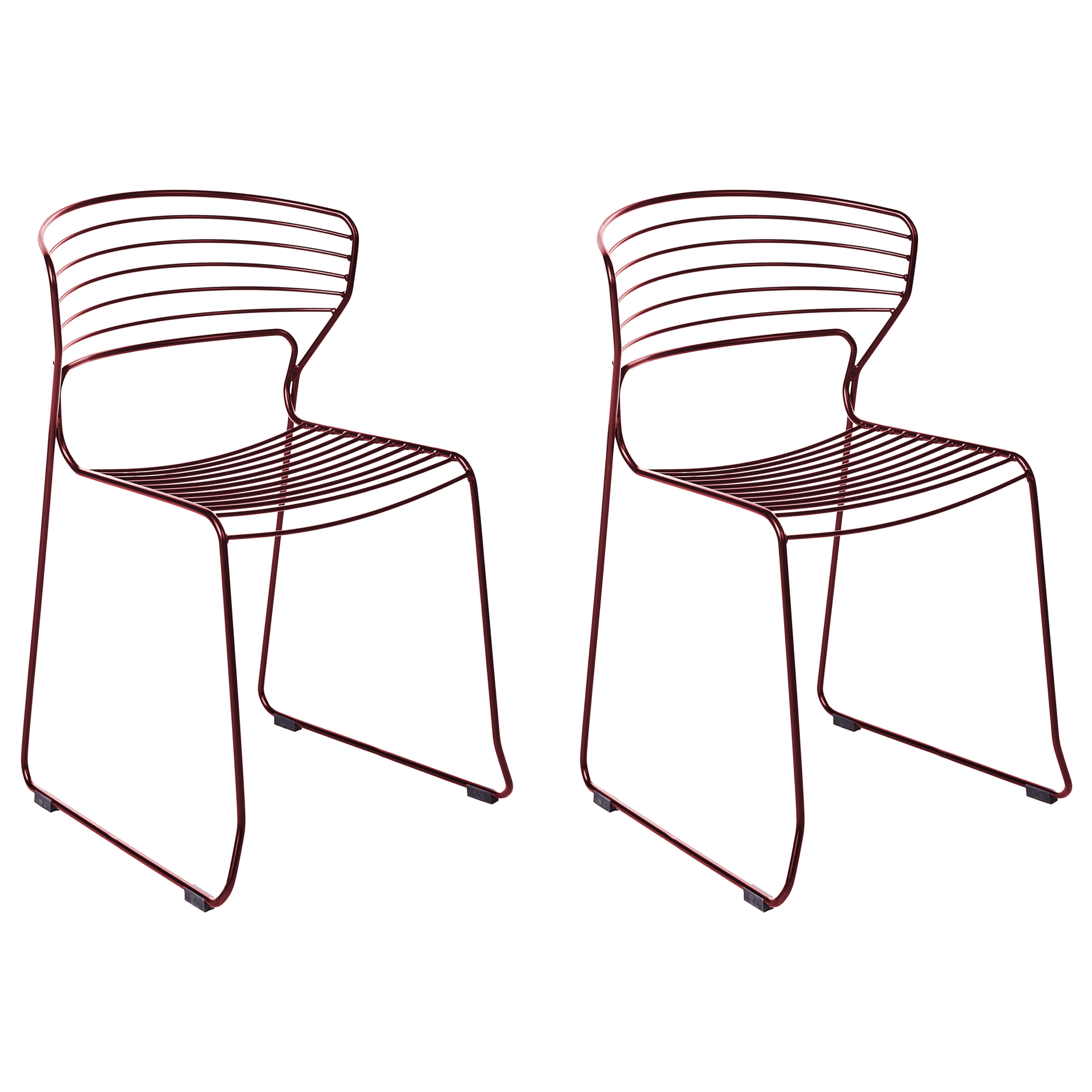 BELIANI Zestaw 2 krzeseł ogrodowych PISTOIA Metal Czerwony