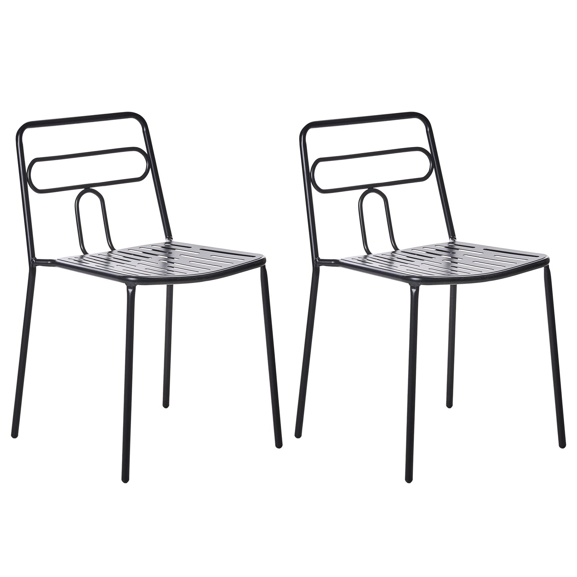 BELIANI Zestaw 2 krzeseł ogrodowych AGEROLA Metal Czarny