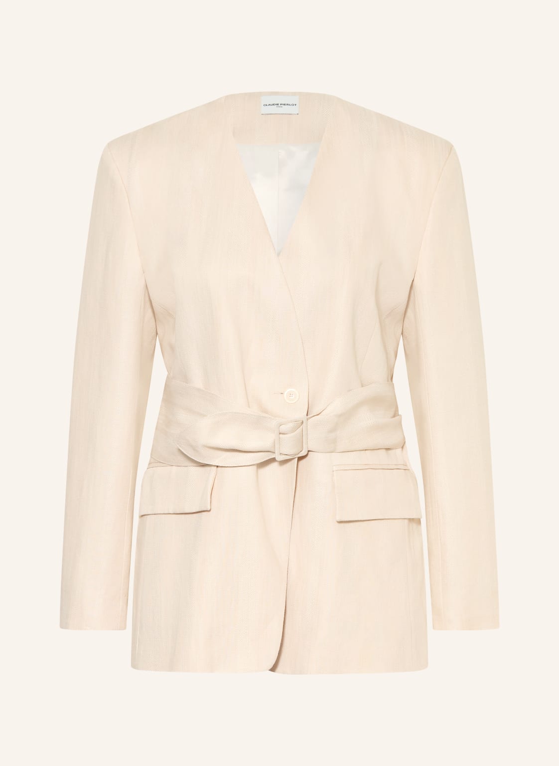Claudie Pierlot Marynarka Z Lnu beige