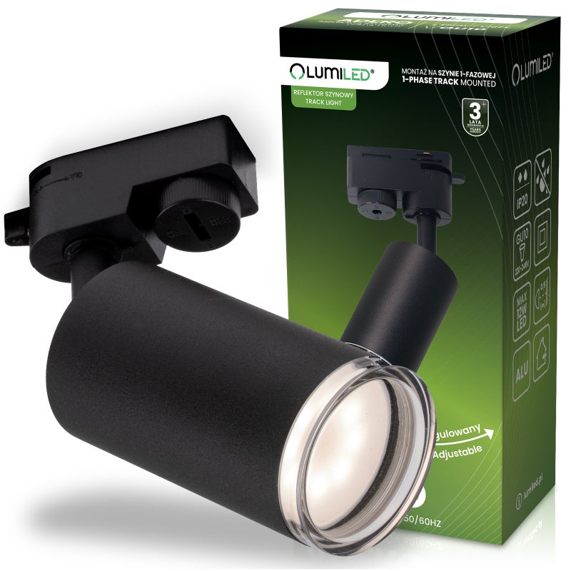 Lampa Sufitowa Lumiled Szynoprzewód Szyna Spot Reflektor Szynowy GU10 LED Czarny