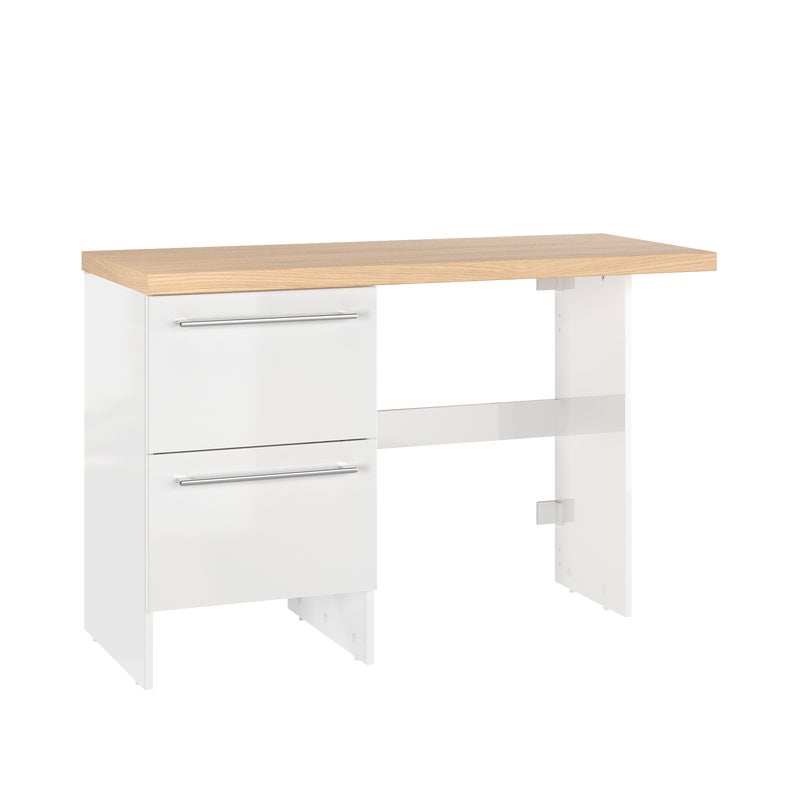 Szafka łazienkowa Remix Positive Aging z blatem 2 szuflady dąb biel Sensea