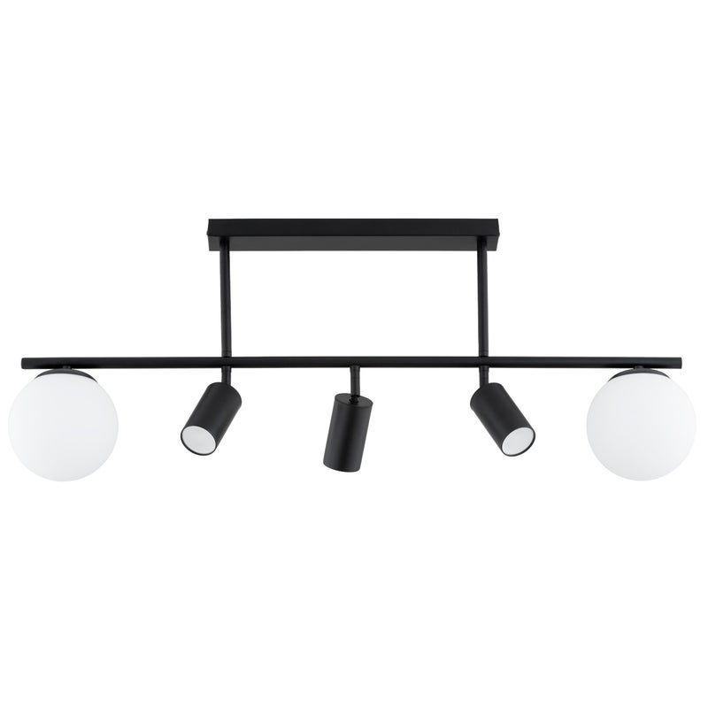 Lampa sufitowa wisząca Eska czarno-biała 5xGU10 / E14x15W do kuchni wym: 38 x 15 x 95 cm metal Alfa