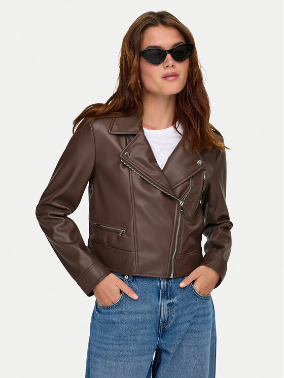 ONLY Kurtka z imitacji skóry Carmen 15361396 Brązowy Regular Fit