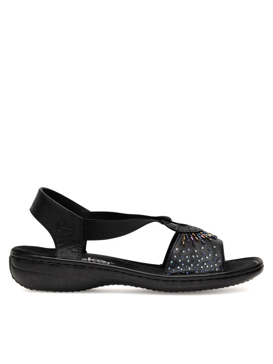 Rieker Sandały 60880-00 Czarny