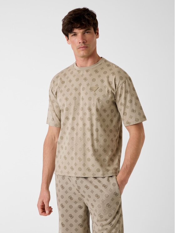 Guess T-Shirt 181498 Beżowy Classic Fit