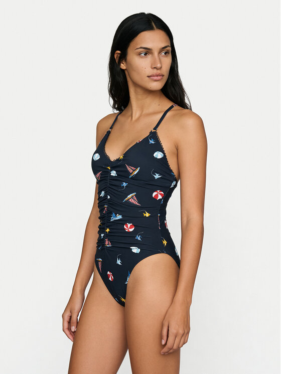 Seafolly Strój kąpielowy Beach Club 11213-303 Granatowy