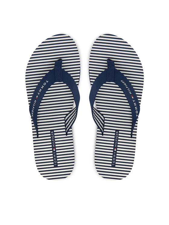 Tommy Hilfiger Japonki Th Ithaca Stripe Summer Sandal FW0FW09192 Granatowy