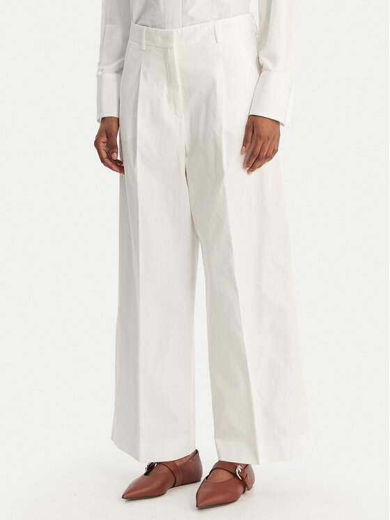 Weekend Max Mara Spodnie materiałowe Bellico 2615131072 Biały Regular Fit