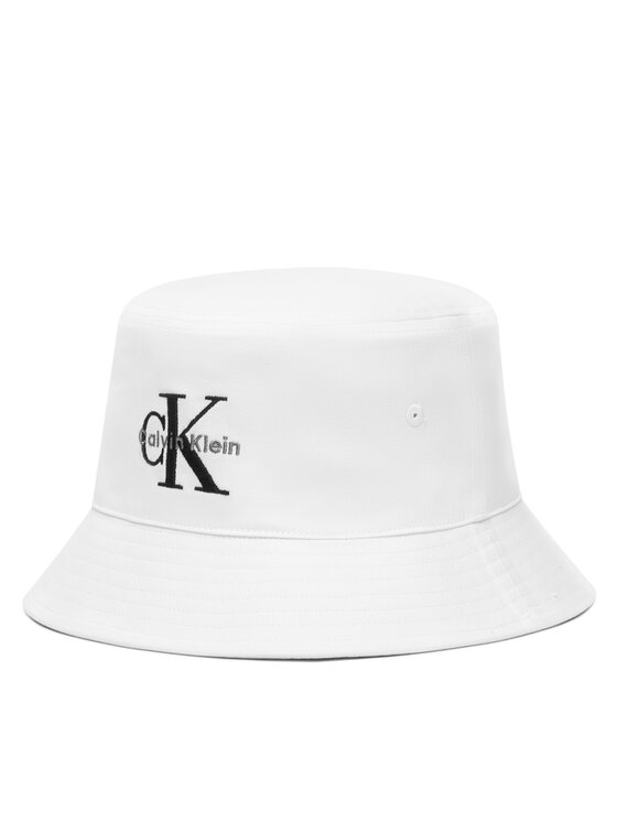 Calvin Klein Kapelusz Monologo Embroidery Bucket Hat LV04G5020G Biały