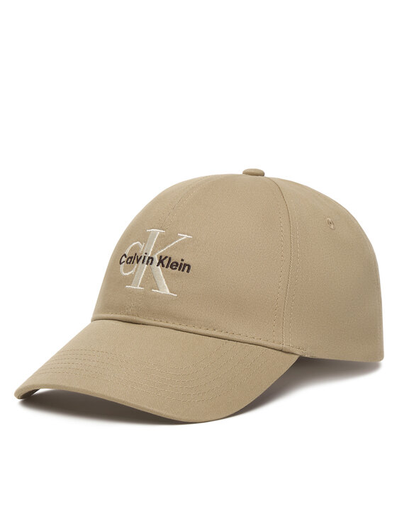 Calvin Klein Czapka z daszkiem Monologo Embroidery Baseball Cap LV04G5004G Beżowy