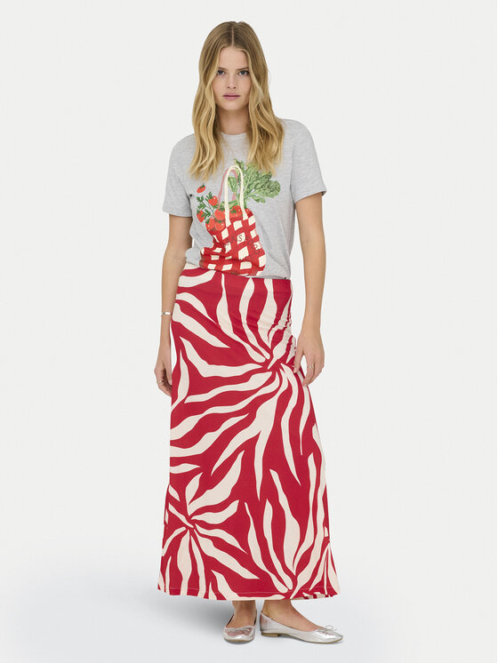 ONLY Spódnica maxi Chigo Sakura 15366894 Czerwony Regular Fit