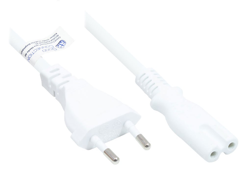 Alcasa P0370-W075 kabel zasilające Biały 7,5 m Wtyczka zasilająca typu C C7 panel