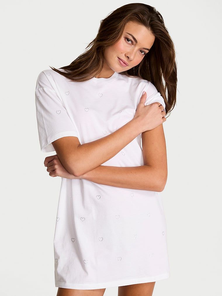 Victoria's Secret T-shirt bawełniany do spania oversize