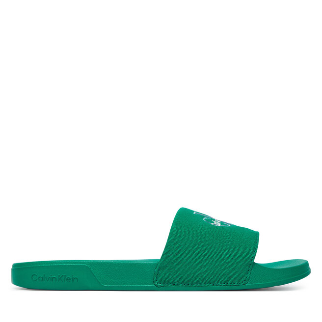 Klapki Calvin Klein Ess Slide Cv YM0YM01393 Zielony