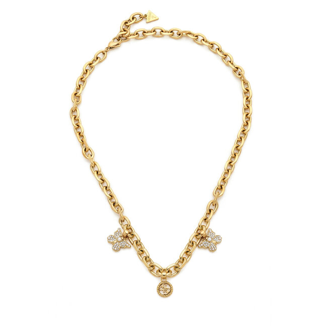 Zestaw naszyjnik i kolczyki Guess JUBN06 129JW Złoty