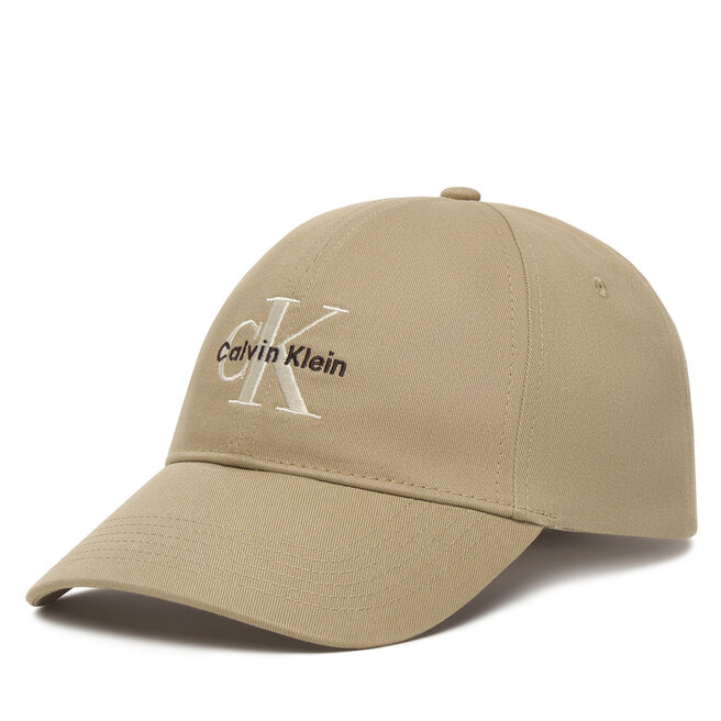Czapka z daszkiem Calvin Klein Monologo Embroidery Baseball Cap LV04G5004G Beżowy